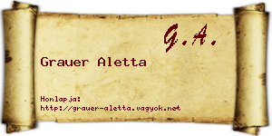 Grauer Aletta névjegykártya